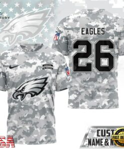 Philadelphia Eagles NFL Salute to Service Custom Name & Number Camo 3D Shirt, Sports Fans 3D Shirt Philadelphia Eagles Nfl Salute TO Service Custom Name Number Camo 3D Shirt