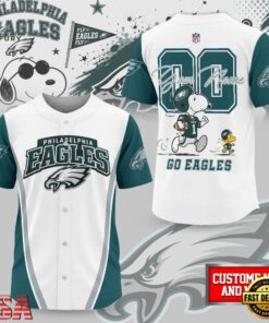 Philadelphia Eagles NFL Snoopy Ultimate Game Day Personalized Jersey Shirt, NFL Baseball Shirt Philadelphia Eagles Nfl Snoopy Ultimate Game Day Personalized Jersey Shirt