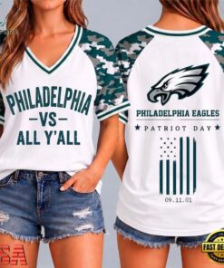 Philadelphia Eagles NFL vs All Y' All United We Stand V Neck T Shirt, NFL Team V Neck Tee Philadelphia Eagles Nfl VS All Y All United WE Stand V Neck T Shirt