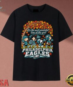 Philadelphia Eagles Peanuts Gang Most Wonderful Time Of The Year T Shirt, Music 2D Graphic Tee Philadelphia Eagles Peanuts Gang Most Wonderful Time OF The Year T Shirt