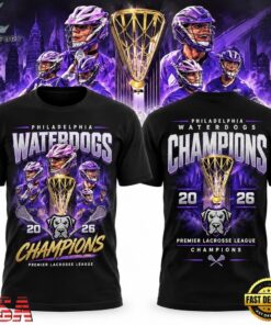 Philadelphia Waterdogs Premier Lacrosse League 2026 Champions Black T Shirt, Viral 3D Graphic Tee Philadelphia Waterdogs Premier Lacrosse League 2026 Champions Black T Shirt