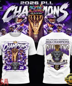Philadelphia Waterdogs Premier Lacrosse League 2026 Champions White T Shirt, Viral 3D Graphic Tee Philadelphia Waterdogs Premier Lacrosse League 2026 Champions White T Shirt