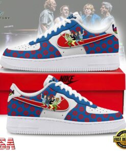 Phish Donut Pattern Red & Blue Rock Band Graphic Air Force 1 Shoes, Music Lover AF1 Shoes Phish Donut Pattern Red Blue Rock Band Graphic Air Force 1 Shoes