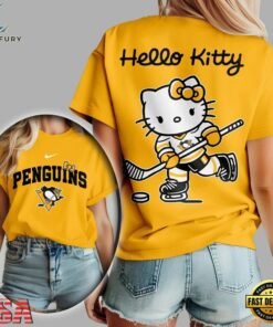 Pittsburgh Penguins NHL x Hello Kitty Unisex 3D Shirt, NHL Hockey 3D Shirt Pittsburgh Penguins Nhl X Hello Kitty Unisex 3D Shirt