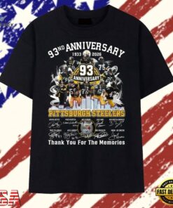 Pittsburgh Steelers 93rd Anniversary Greatness Legends Signatures Football T Shirt, Trendy 2D Print Shirt Pittsburgh Steelers 93rd Anniversary Greatness Legends Signatures Football T Shirt