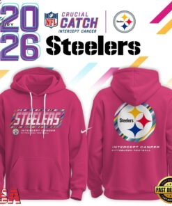 Pittsburgh Steelers Crucial Catch 2026 Pink Limited Edition Hoodie Shirt, Viral 3D Graphic Tee Pittsburgh Steelers Crucial Catch 2026 Pink Limited Edition Hoodie Shirt