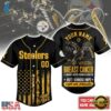 Pittsburgh Steelers NFL Breast Cancer Hope Over Fear Baseball Jersey, NFL Baseball Shirt Pittsburgh Steelers Nfl Breast Cancer Hope Over Fear Baseball Jersey