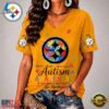 Pittsburgh Steelers NFL Different, Not Less Autism Awareness V neck T Shirt, NFL Team V Neck Tee Pittsburgh Steelers Nfl Different Not Less Autism Awareness V Neck T Shirt