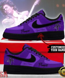 Prince Love Symbol Personalized Purple Graphic Air Force 1 Shoes, Music Lover AF1 Shoes Prince Love Symbol Personalized Purple Graphic Air Force 1 Shoes