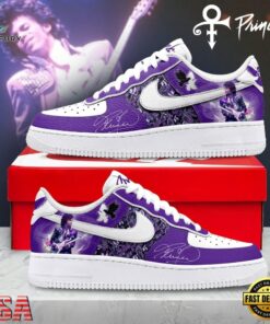 Prince Purple Rain Signature Graphic Air Force 1 Shoes, Music Lover AF1 Shoes Prince Purple Rain Signature Graphic Air Force 1 Shoes