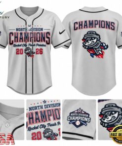 Rocket City Trash Pandas North Division Second Half Champions 2026 Baseball Jersey, Hot Baseball Jersey Rocket City Trash Pandas North Division Second Half Champions 2026 Baseball Jersey