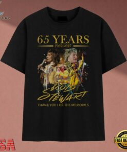 Rod Stewart 65 Years 1962 2027 Signatures Graphic T Shirt, Music 2D Graphic Tee Rod Stewart 65 Years 1962 2027 Signatures Graphic T Shirt