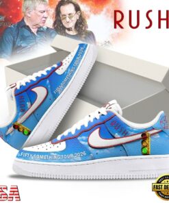 Rush Fifty Something Tour 2026 Sky Blue Rock Graphic Air Force 1 Shoes Sneakers, Music Lover AF1 Shoes Rush Fifty Something Tour 2026 Sky Blue Rock Graphic Air Force 1 Shoes Sneakers