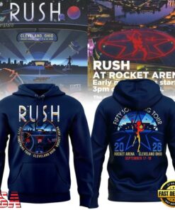 Rush x Cleveland Cavaliers Fifty Something Tour 2026 Hoodie, Trending Music 3D Tee Rush X Cleveland Cavaliers Fifty Something Tour 2026 Hoodie