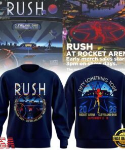Rush x Cleveland Cavaliers Fifty Something Tour 2026 Sweatshirt, Trending Music 3D Tee Rush X Cleveland Cavaliers Fifty Something Tour 2026 Sweatshirt