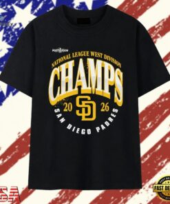 San Diego Padres 2026 National League West Division Champs T Shirt, Trendy 2D Print Shirt San Diego Padres 2026 National League West Division Champs T Shirt
