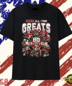 San Francisco 49ers 80th Anniversary All Time Greats Graphic T Shirt, Trendy 2D Print Shirt San Francisco 49ers 80th Anniversary All Time Greats Graphic T Shirt