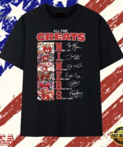 San Francisco 49ers All Time Greats Legends Graphic T Shirt, Trendy 2D Print Shirt San Francisco 49ers All Time Greats Legends Graphic T Shirt