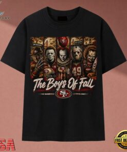 San Francisco 49ers Horror Characters The Boys Of Fall T Shirt, Music 2D Graphic Tee San Francisco 49ers Horror Characters The Boys OF Fall T Shirt
