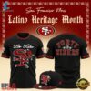 San Francisco 49ers Latino Heritage Month 2026 Black Graphic T Shirt, Viral 3D Graphic Tee San Francisco 49ers Latino Heritage Month 2026 Black Graphic T Shirt
