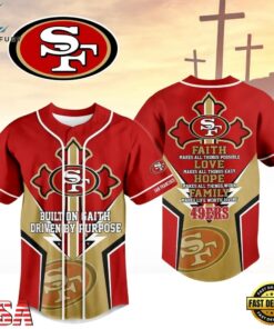 San Francisco 49ers NFL Blessed Beyond The Score Baseball Jersey, NFL Baseball Shirt San Francisco 49ers Nfl Blessed Beyond The Score Baseball Jersey
