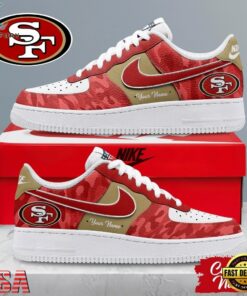 San Francisco 49ers NFL End Zone Energy Custom Air Force 1 Shoes Sneaker, NFL Fan AF1 Shoes San Francisco 49ers Nfl End Zone Energy Custom Air Force 1 Shoes Sneaker