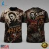 San Francisco 49ers NFL Michael Myers Sunday Nightmares Horror Halloween 3D T Shirt, Sports Fans 3D Shirt San Francisco 49ers Nfl Michael Myers Sunday Nightmares Horror Halloween 3D T Shirt
