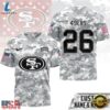 San Francisco 49ers NFL Salute to Service Custom Name & Number Camo 3D Shirt, Sports Fans 3D Shirt San Francisco 49ers Nfl Salute TO Service Custom Name Number Camo 3D Shirt