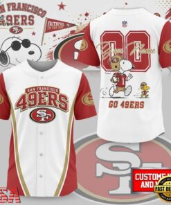 San Francisco 49ers NFL Snoopy Ultimate Game Day Personalized Jersey Shirt, NFL Baseball Shirt San Francisco 49ers Nfl Snoopy Ultimate Game Day Personalized Jersey Shirt
