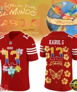 San Francisco 49ers x Karol G 2026 Exclusive Football Jersey, Fashion Football Jersey San Francisco 49ers X Karol G 2026 Exclusive Football Jersey