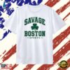 Savage Boston Sports shamrock T Shirt, Trendy 2D Print Shirt Savage Boston Sports Shamrock T Shirt