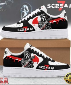 Scream 7 Ghostface Custom Air Force 1 Shoes, Horror Movie Graphic Low Top Sneakers, Music Lover AF1 Shoes Scream 7 Ghostface Custom Air Force 1 Shoes Horror Movie Graphic Low Top Sneakers