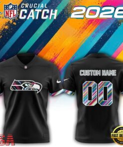 Seattle Seahawks NFL 2026 Crucial Catch Limited Edition Black Football Jersey, Fashion Football Jersey Seattle Seahawks Nfl 2026 Crucial Catch Limited Edition Black Football Jersey