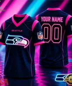 Seattle Seahawks NFL Electric Glow Custom Football Jersey, Trending NFL Jersey Seattle Seahawks Nfl Electric Glow Custom Football Jersey