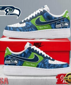 Seattle Seahawks NFL End Zone Energy Custom Air Force 1 Shoes Sneaker, NFL Fan AF1 Shoes Seattle Seahawks Nfl End Zone Energy Custom Air Force 1 Shoes Sneaker