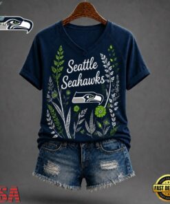 Seattle Seahawks NFL Floral Garden V Neck T Shirt, NFL Team V Neck Tee Seattle Seahawks Nfl Floral Garden V Neck T Shirt