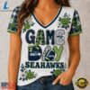 Seattle Seahawks NFL Football Flowers Team Pride V Neck T Shirt, NFL Team V Neck Tee Seattle Seahawks Nfl Football Flowers Team Pride V Neck T Shirt