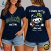 Seattle Seahawks NFL Hello Kitty Football V Neck T Shirt, NFL Team V Neck Tee Seattle Seahawks Nfl Hello Kitty Football V Neck T Shirt
