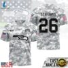 Seattle Seahawks NFL Salute to Service Custom Name & Number Camo 3D Shirt, Sports Fans 3D Shirt Seattle Seahawks Nfl Salute TO Service Custom Name Number Camo 3D Shirt