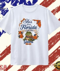 She’s from Florida I Can Tell Gators Gator Nation T Shirt, Trendy 2D Print Shirt She S From Florida I Can Tell Gators Gator Nation T Shirt