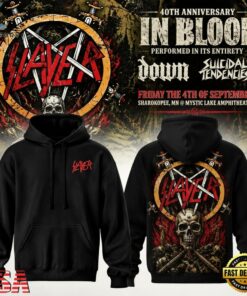 Slayer Reign in Blood 40th Anniversary 2026 Signature Hoodie, Trending Music 3D Tee Slayer Reign IN Blood 40th Anniversary 2026 Signature Hoodie
