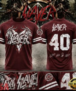 Slayer Reign in Blood 40th Anniversary 2026 Signed Red 3D Shirt, Trending Music 3D Tee Slayer Reign IN Blood 40th Anniversary 2026 Signed Red 3D Shirt