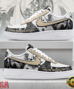 Sleep Token Take Me Back To Eden Beige & Black Metal Graphic Air Force 1 Shoes, Music Lover AF1 Shoes Sleep Token Take ME Back TO Eden Beige Black Metal Graphic Air Force 1 Shoes