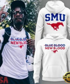 SMU football BLUE BLOOD NEW BLOOD 2026 Hoodie, Viral 3D Graphic Tee Smu Football Blue Blood New Blood 2026 Hoodie