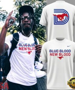 SMU Mustangs Blue Blood, New Blood Graphic T Shirt, Viral 3D Graphic Tee Smu Mustangs Blue Blood New Blood Graphic T Shirt
