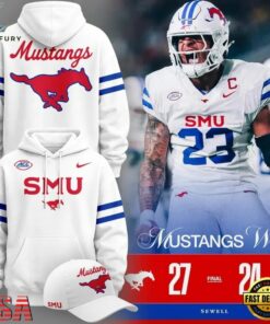 SMU Mustangs Football 2026 Score Winer 27 24 Hoodie, Viral 3D Graphic Tee Smu Mustangs Football 2026 Score Winer 27 24 Hoodie