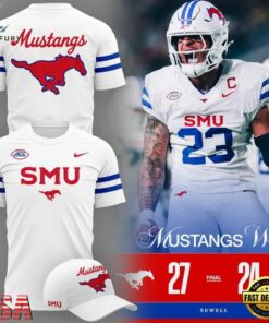 SMU Mustangs Football 2026 Score Winer 27 24 T Shirt, Viral 3D Graphic Tee Smu Mustangs Football 2026 Score Winer 27 24 T Shirt