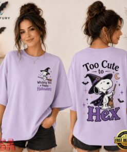 Snoopy Witch Too Cute to Hex Halloween 3D Shirt, Trending Music 3D Tee Snoopy Witch Too Cute TO Hex Halloween 3D Shirt