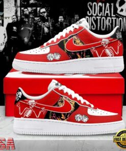 Social Distortion Skelly & Dice Custom Air Force 1 Shoes, Music Lover AF1 Shoes Social Distortion Skelly Dice Custom Air Force 1 Shoes