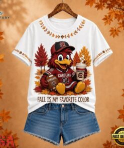 South Carolina Gamecocks NCAA Fall Is My Favorite Color Football Unisex 3D Shirt, NCAA 3D Graphic Tee South Carolina Gamecocks Ncaa Fall IS MY Favorite Color Football Unisex 3D Shirt